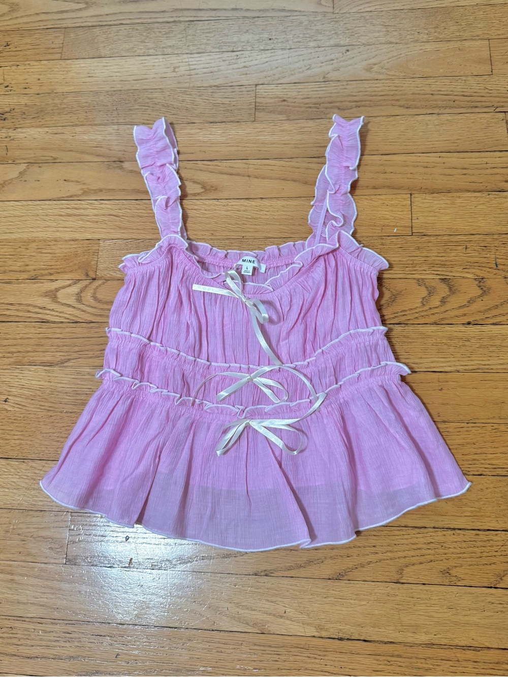 Pink Ruffle Tank Top